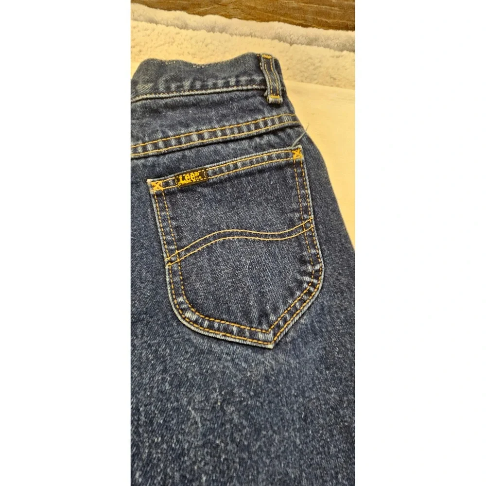 Vintage Lee Riders Boys Jeans Size 14 Regular Dark Wash Straight Leg Made in USA